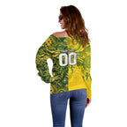 Custom Australia vs South Africa Off Shoulder Sweater Wallabies vs Springboks Two Nations One Battle