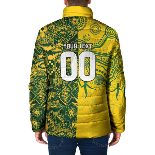 Custom Australia vs South Africa Padded Jacket Wallabies vs Springboks Two Nations One Battle
