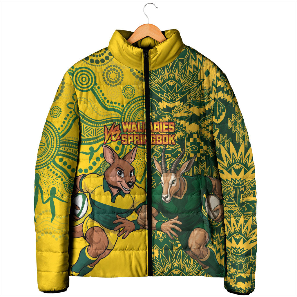 Custom Australia vs South Africa Padded Jacket Wallabies vs Springboks Two Nations One Battle