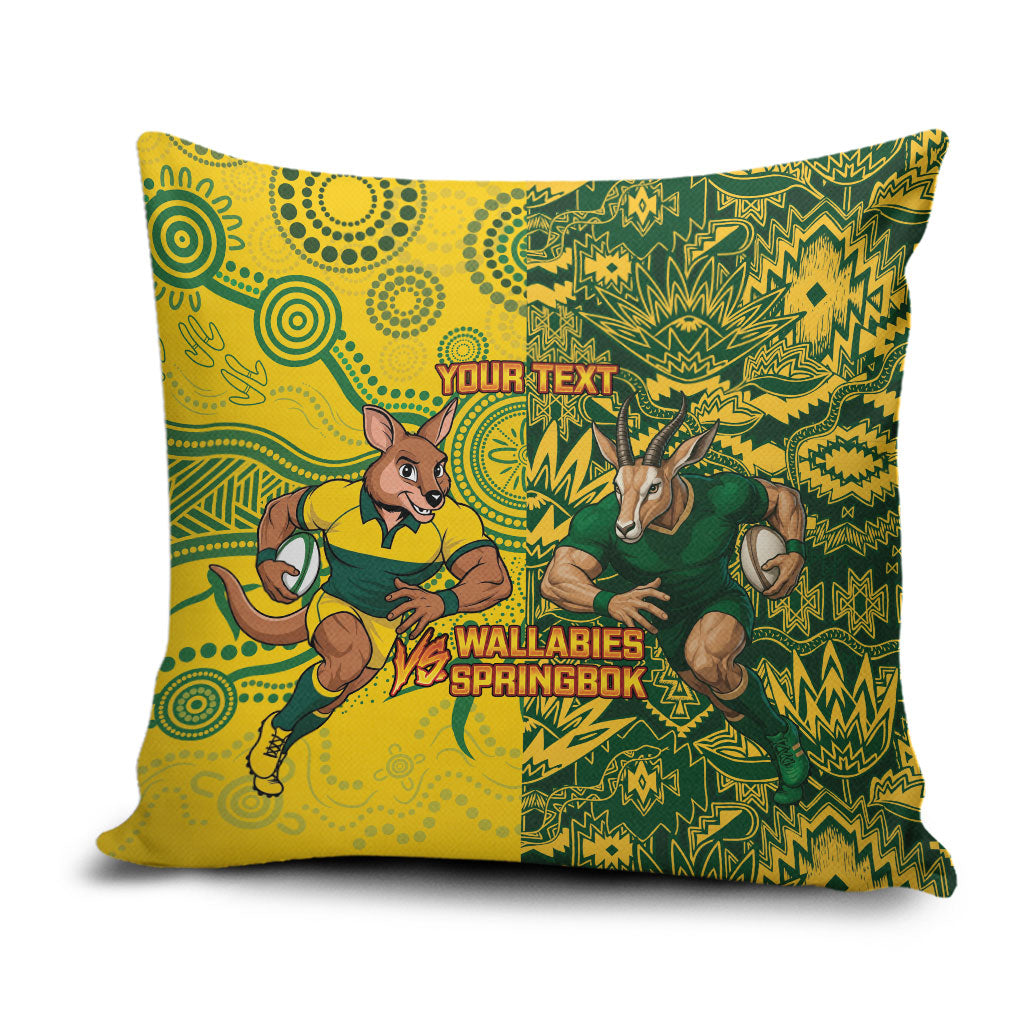 Custom Australia vs South Africa Pillow Cover Wallabies vs Springboks Two Nations One Battle