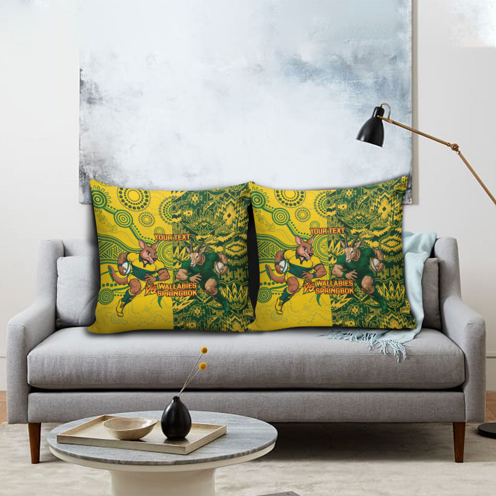 Custom Australia vs South Africa Pillow Cover Wallabies vs Springboks Two Nations One Battle