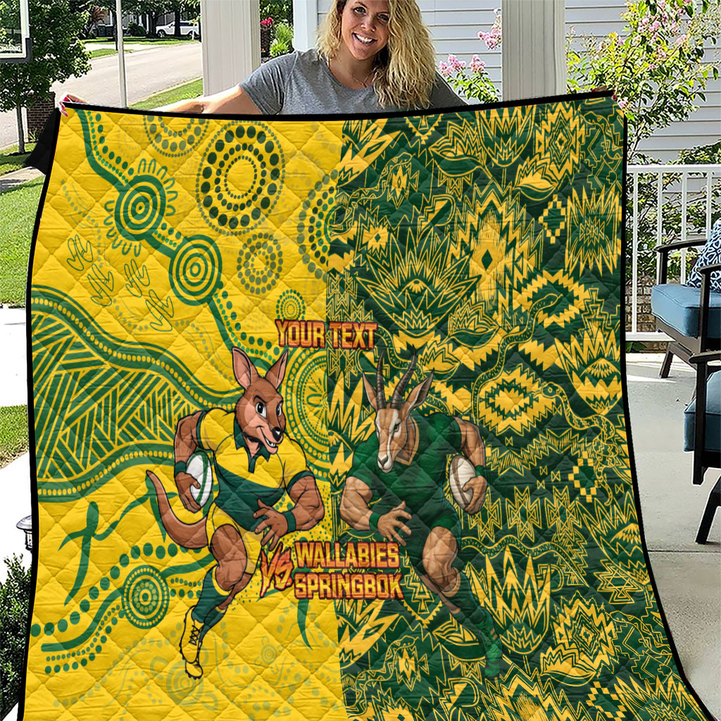 Custom Australia vs South Africa Quilt Wallabies vs Springboks Two Nations One Battle