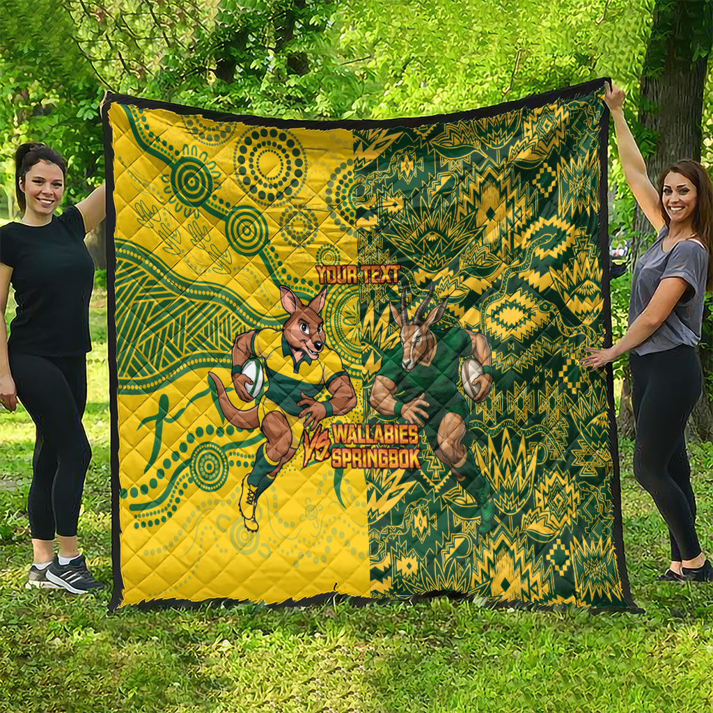 Custom Australia vs South Africa Quilt Wallabies vs Springboks Two Nations One Battle
