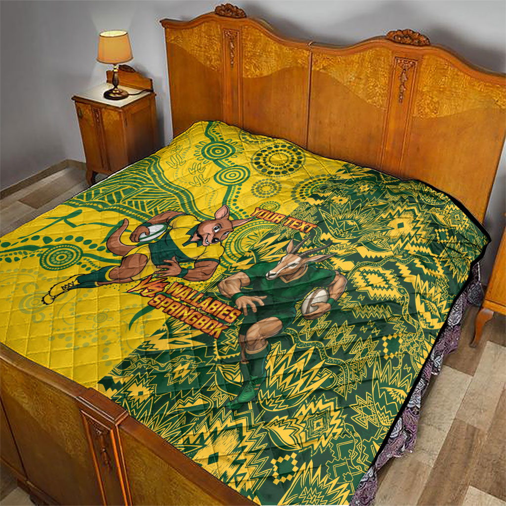 Custom Australia vs South Africa Quilt Wallabies vs Springboks Two Nations One Battle