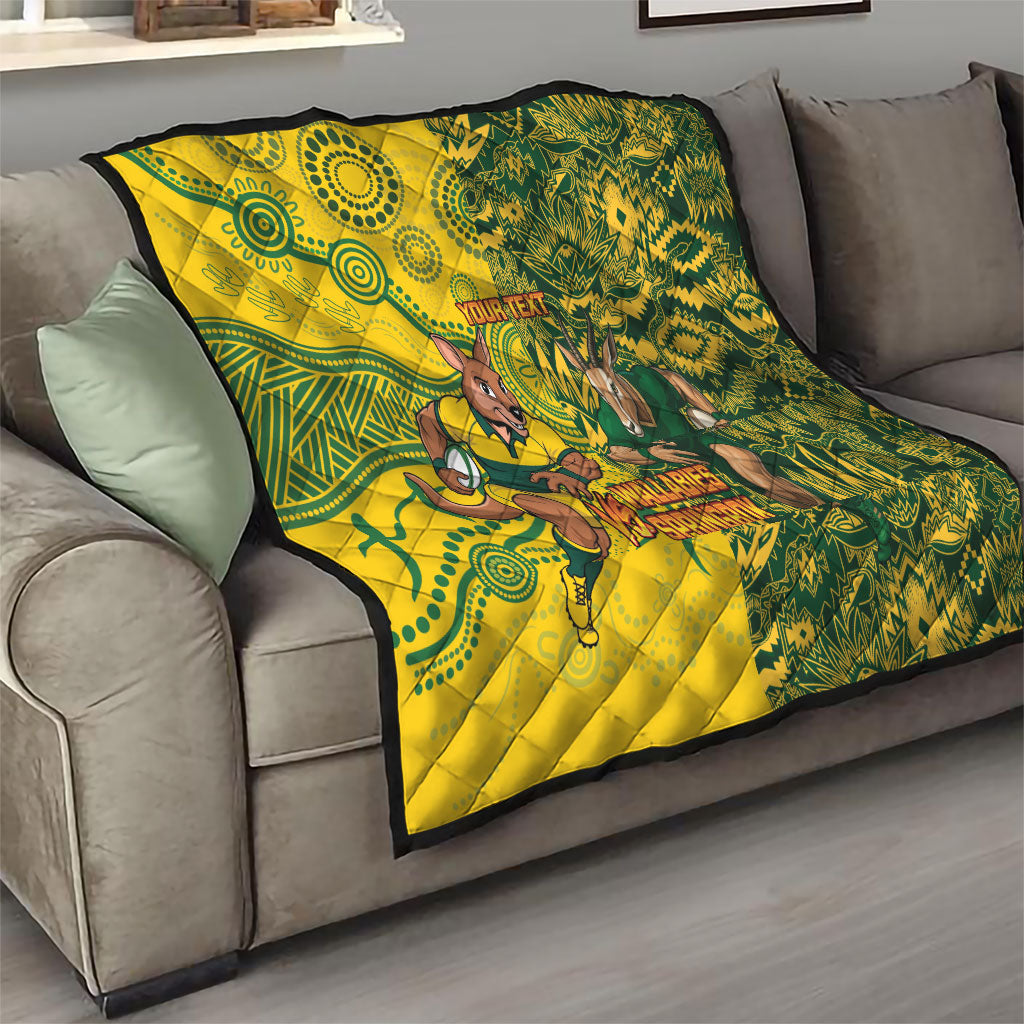 Custom Australia vs South Africa Quilt Wallabies vs Springboks Two Nations One Battle