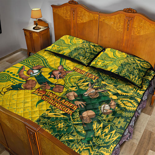 Custom Australia vs South Africa Quilt Bed Set Wallabies vs Springboks Two Nations One Battle