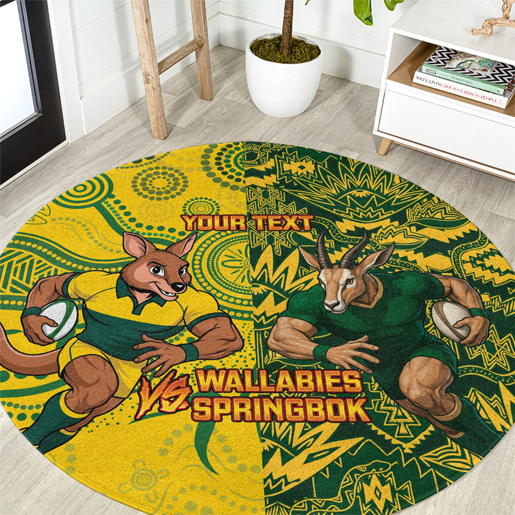 Custom Australia vs South Africa Round Carpet Wallabies vs Springboks Two Nations One Battle