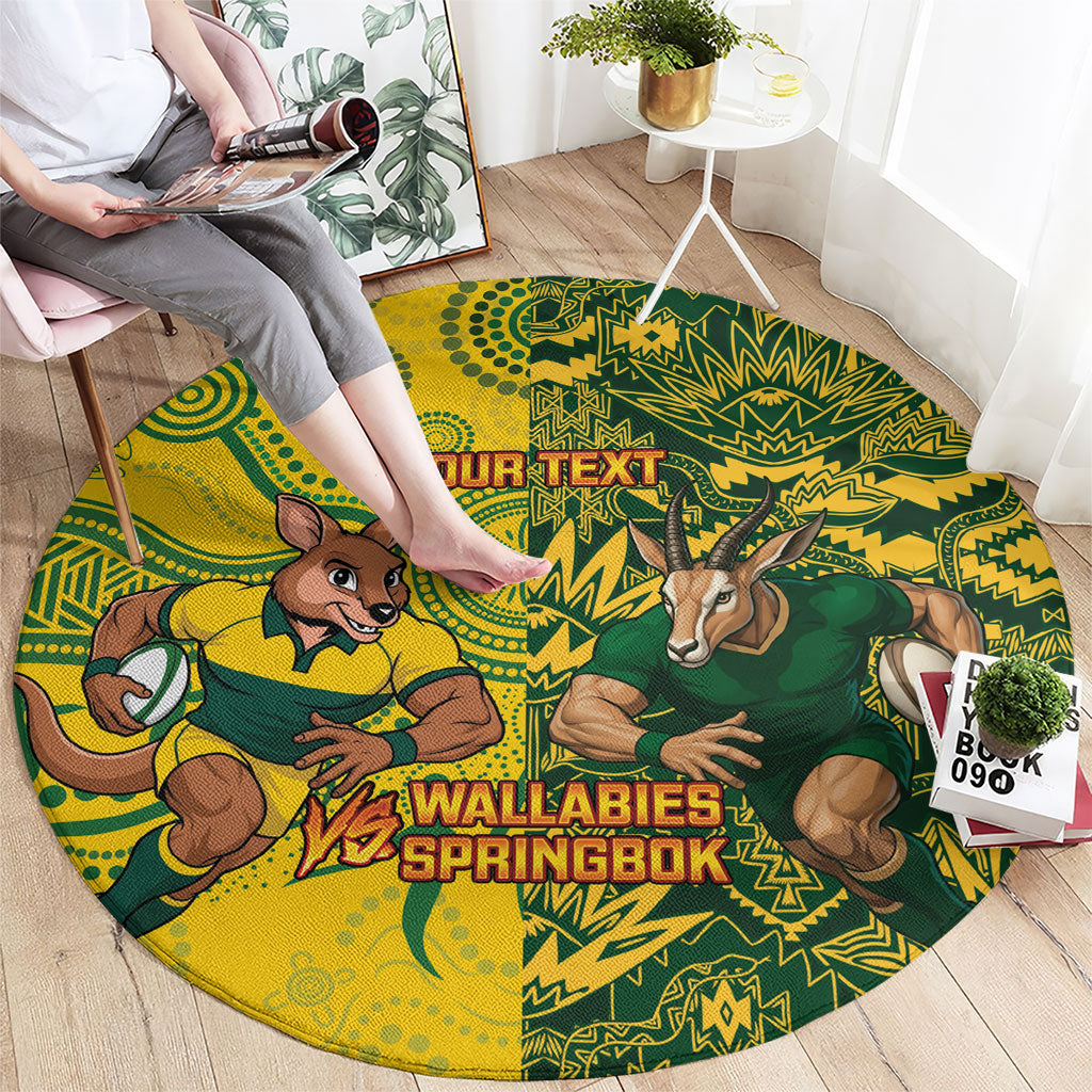 Custom Australia vs South Africa Round Carpet Wallabies vs Springboks Two Nations One Battle