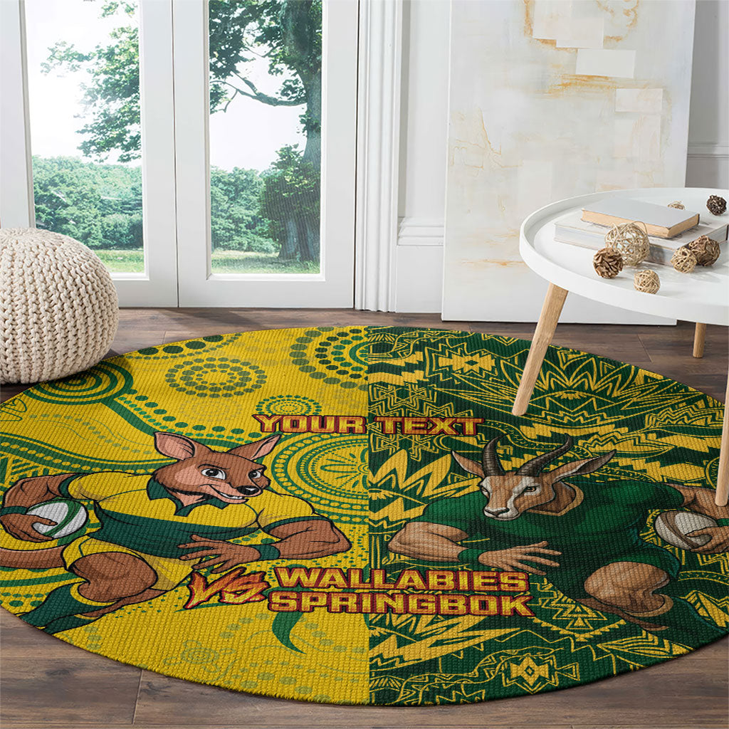 Custom Australia vs South Africa Round Carpet Wallabies vs Springboks Two Nations One Battle