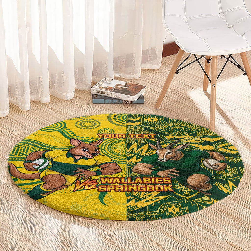 Custom Australia vs South Africa Round Carpet Wallabies vs Springboks Two Nations One Battle