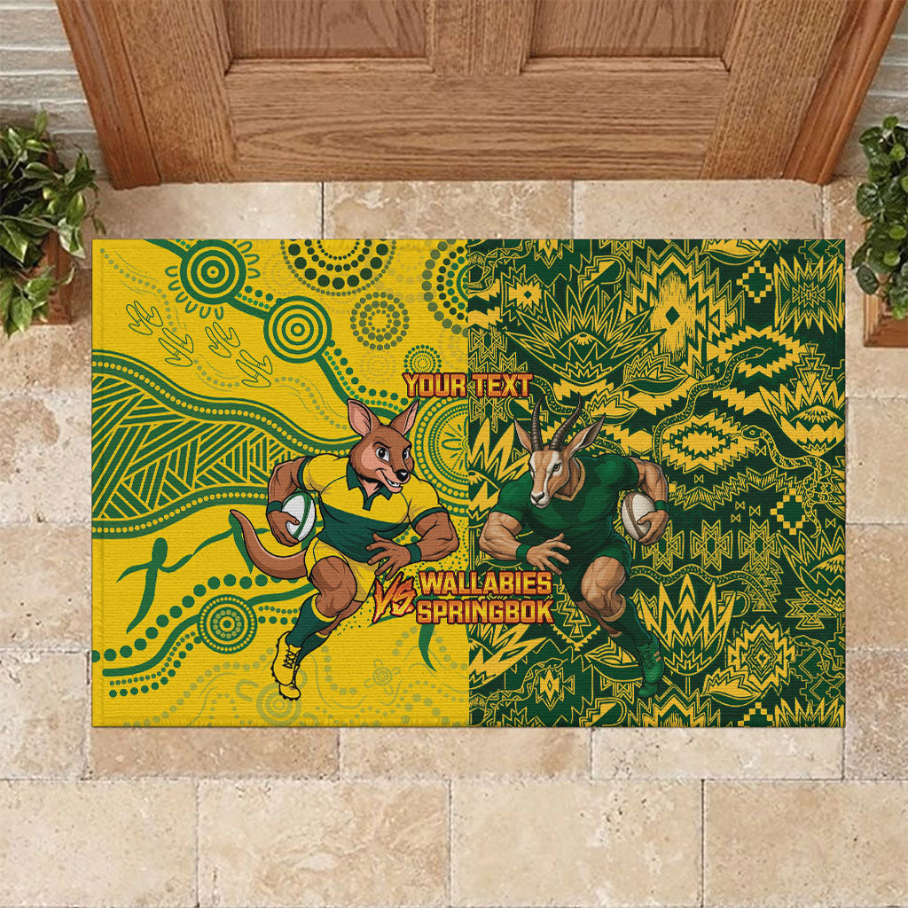 Custom Australia vs South Africa Rubber Doormat Wallabies vs Springboks Two Nations One Battle