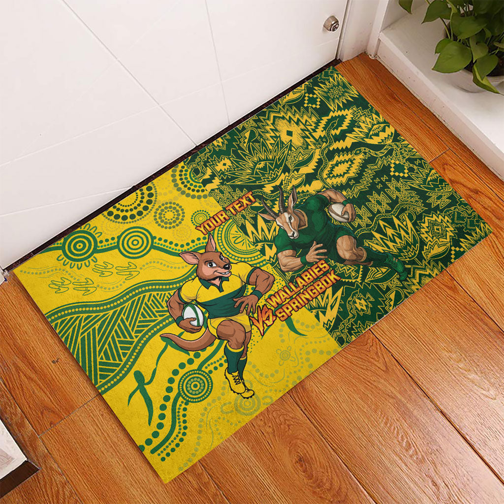 Custom Australia vs South Africa Rubber Doormat Wallabies vs Springboks Two Nations One Battle