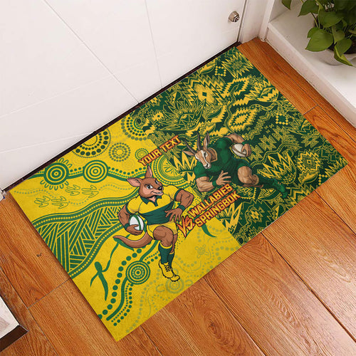Custom Australia vs South Africa Rubber Doormat Wallabies vs Springboks Two Nations One Battle