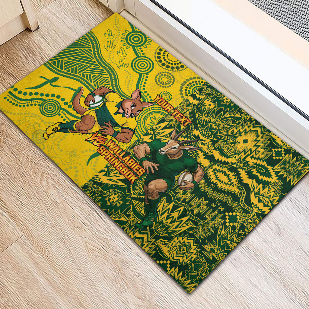 Custom Australia vs South Africa Rubber Doormat Wallabies vs Springboks Two Nations One Battle