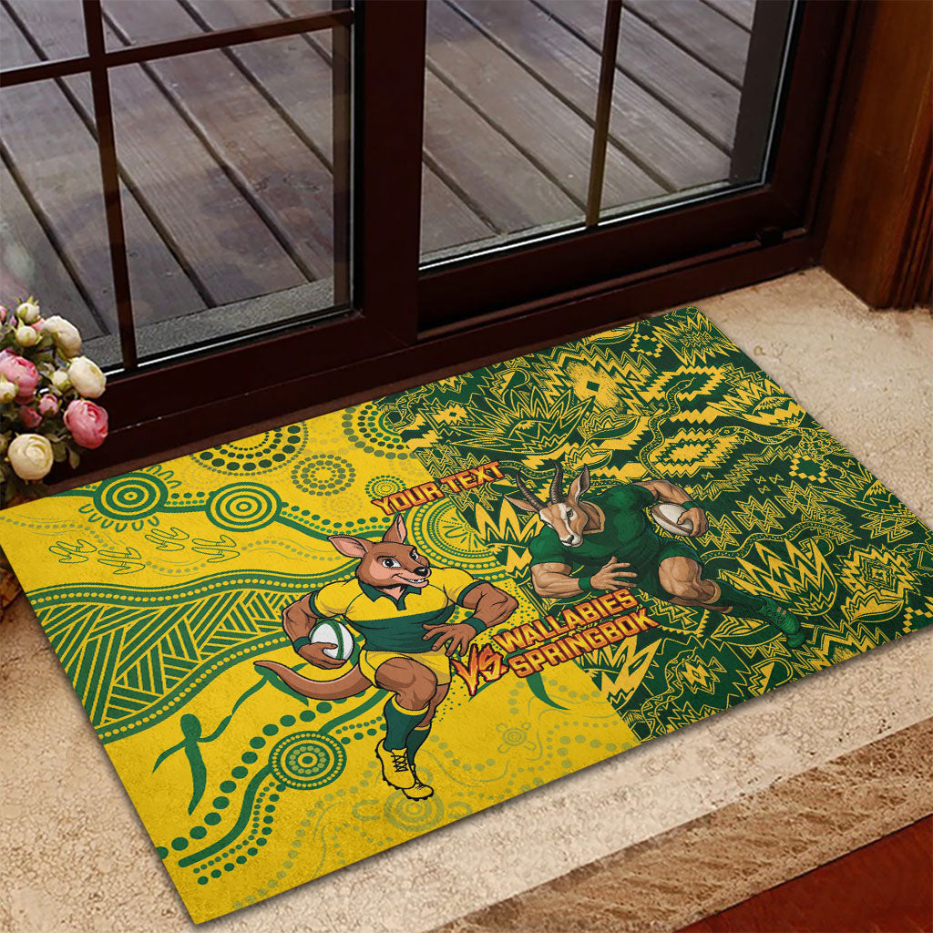 Custom Australia vs South Africa Rubber Doormat Wallabies vs Springboks Two Nations One Battle