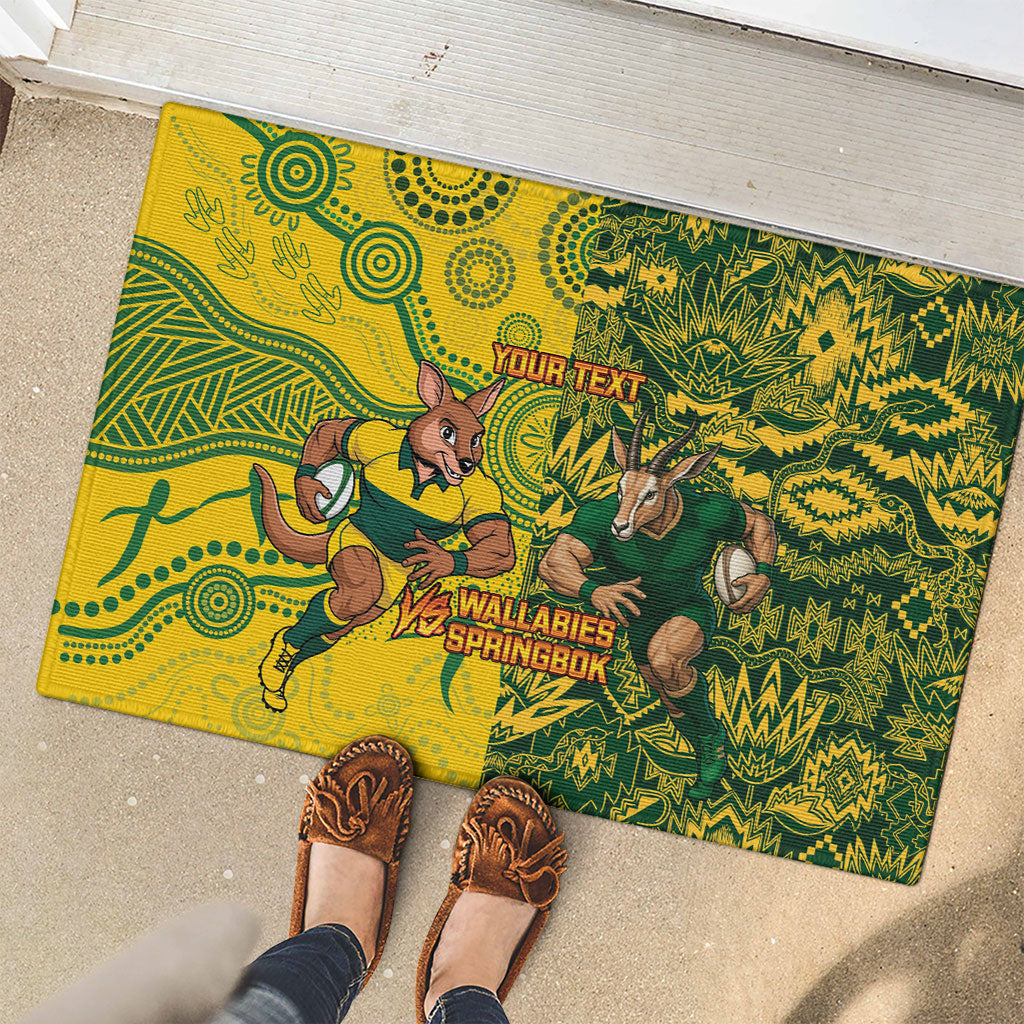 Custom Australia vs South Africa Rubber Doormat Wallabies vs Springboks Two Nations One Battle