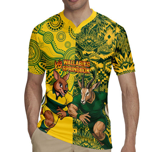 Custom Australia vs South Africa Rugby Jersey Wallabies vs Springboks Two Nations One Battle