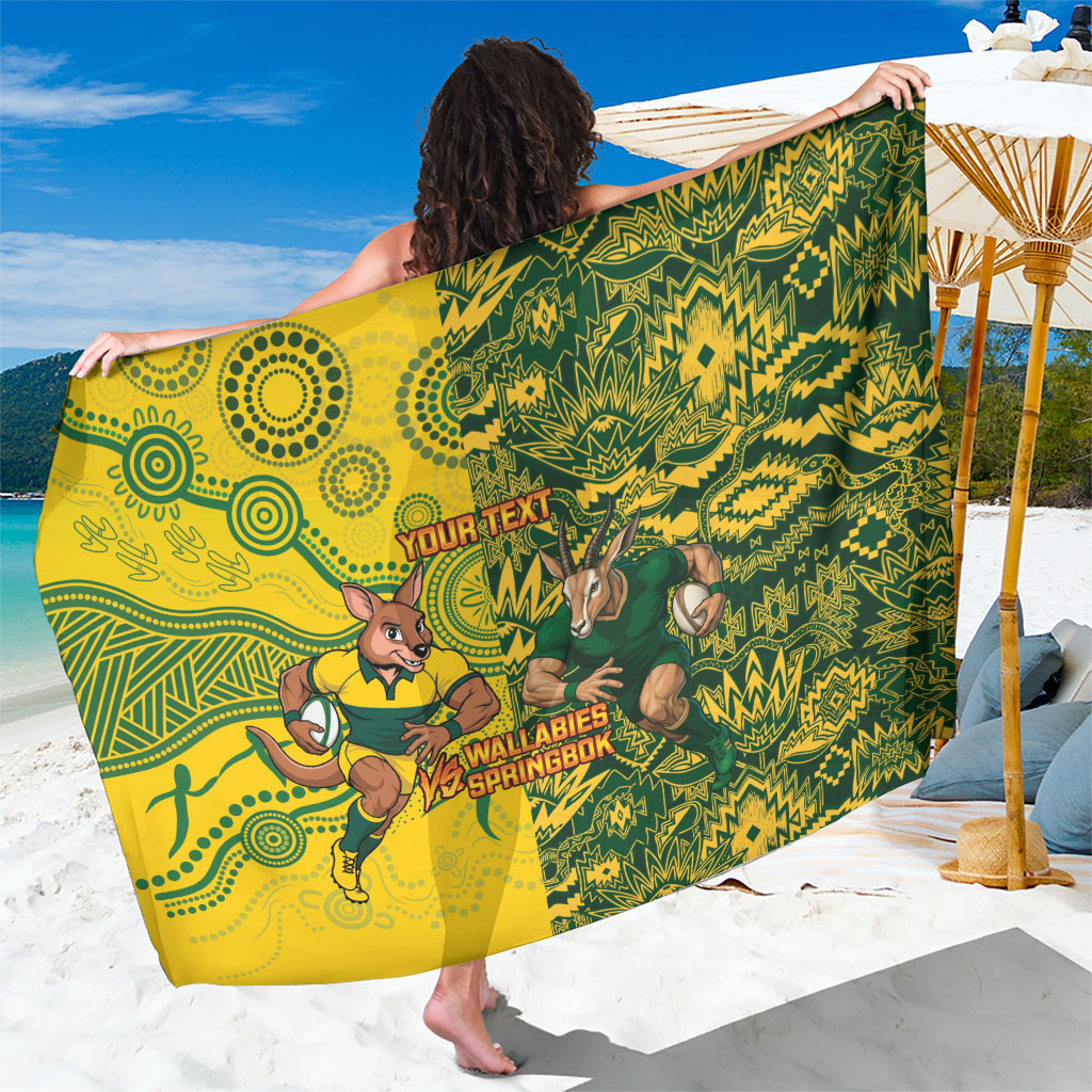 Custom Australia vs South Africa Sarong Wallabies vs Springboks Two Nations One Battle