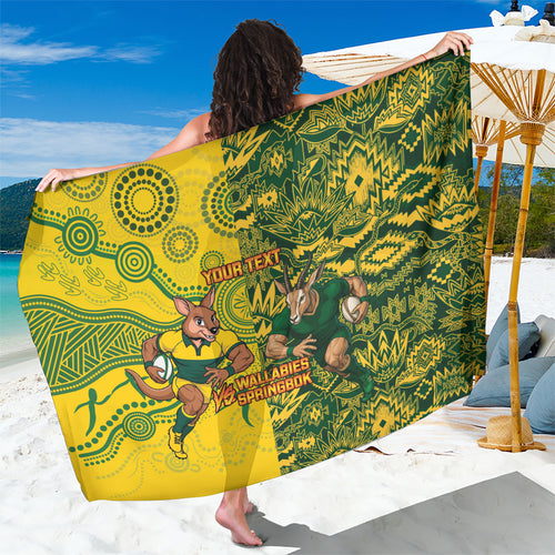 Custom Australia vs South Africa Sarong Wallabies vs Springboks Two Nations One Battle