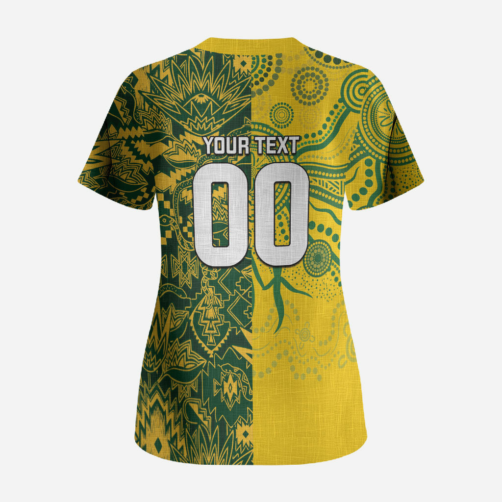 Custom Australia vs South Africa Scrub Top Wallabies vs Springboks Two Nations One Battle