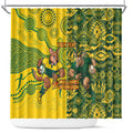 Custom Australia vs South Africa Shower Curtain Wallabies vs Springboks Two Nations One Battle