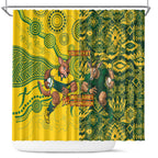 Custom Australia vs South Africa Shower Curtain Wallabies vs Springboks Two Nations One Battle
