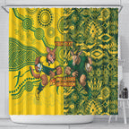 Custom Australia vs South Africa Shower Curtain Wallabies vs Springboks Two Nations One Battle