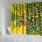 Custom Australia vs South Africa Shower Curtain Wallabies vs Springboks Two Nations One Battle