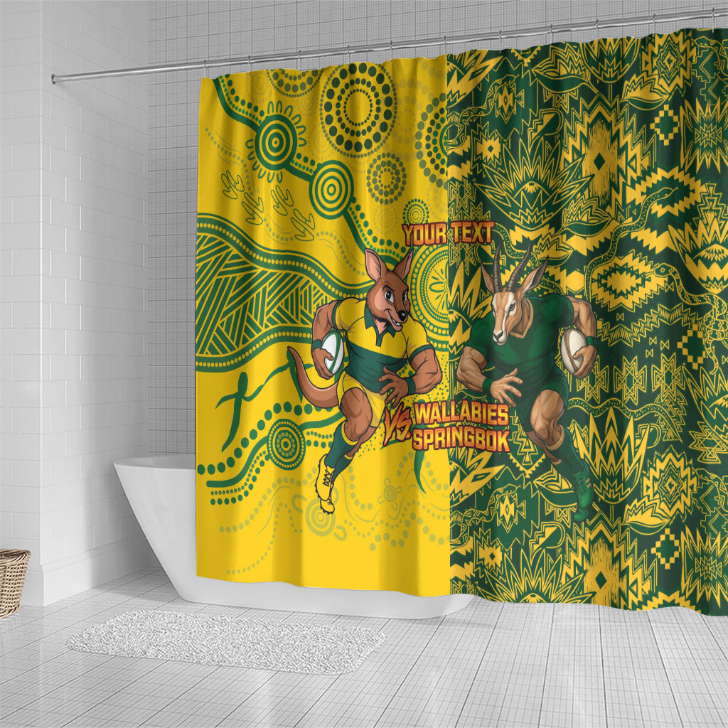Custom Australia vs South Africa Shower Curtain Wallabies vs Springboks Two Nations One Battle