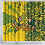 Custom Australia vs South Africa Shower Curtain Wallabies vs Springboks Two Nations One Battle