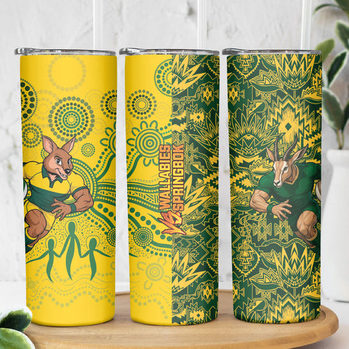 Australia vs South Africa Skinny Tumbler Wallabies vs Springboks Two Nations One Battle