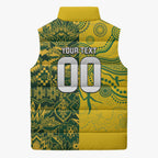 Custom Australia vs South Africa Sleeveless Puffer Jacket Wallabies vs Springboks Two Nations One Battle