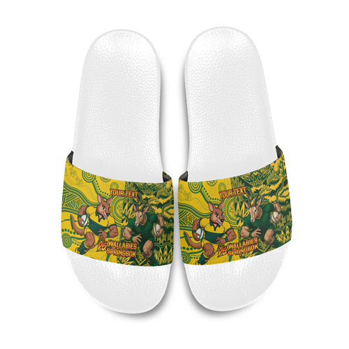 Custom Australia vs South Africa Slide Sandals Wallabies vs Springboks Two Nations One Battle