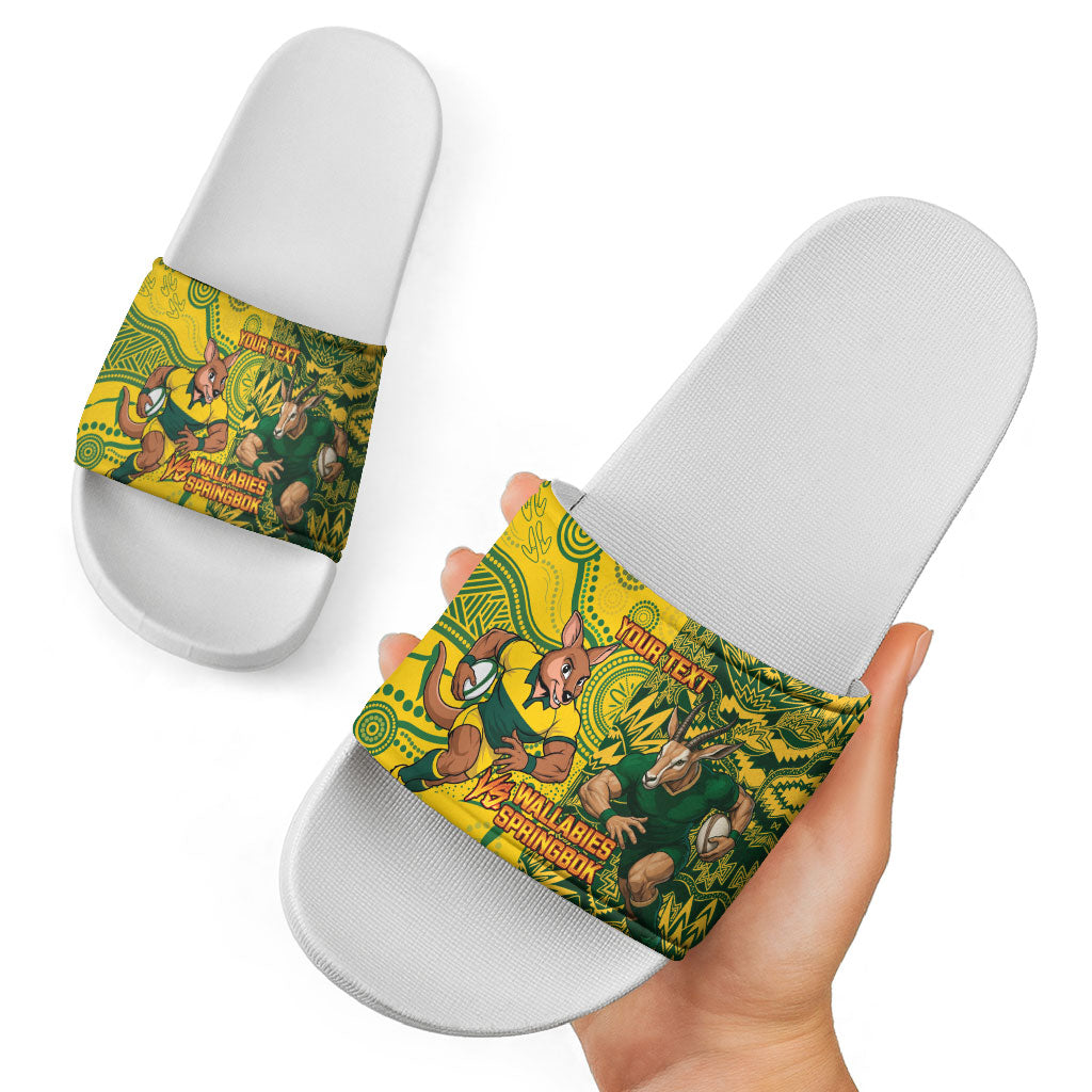 Custom Australia vs South Africa Slide Sandals Wallabies vs Springboks Two Nations One Battle