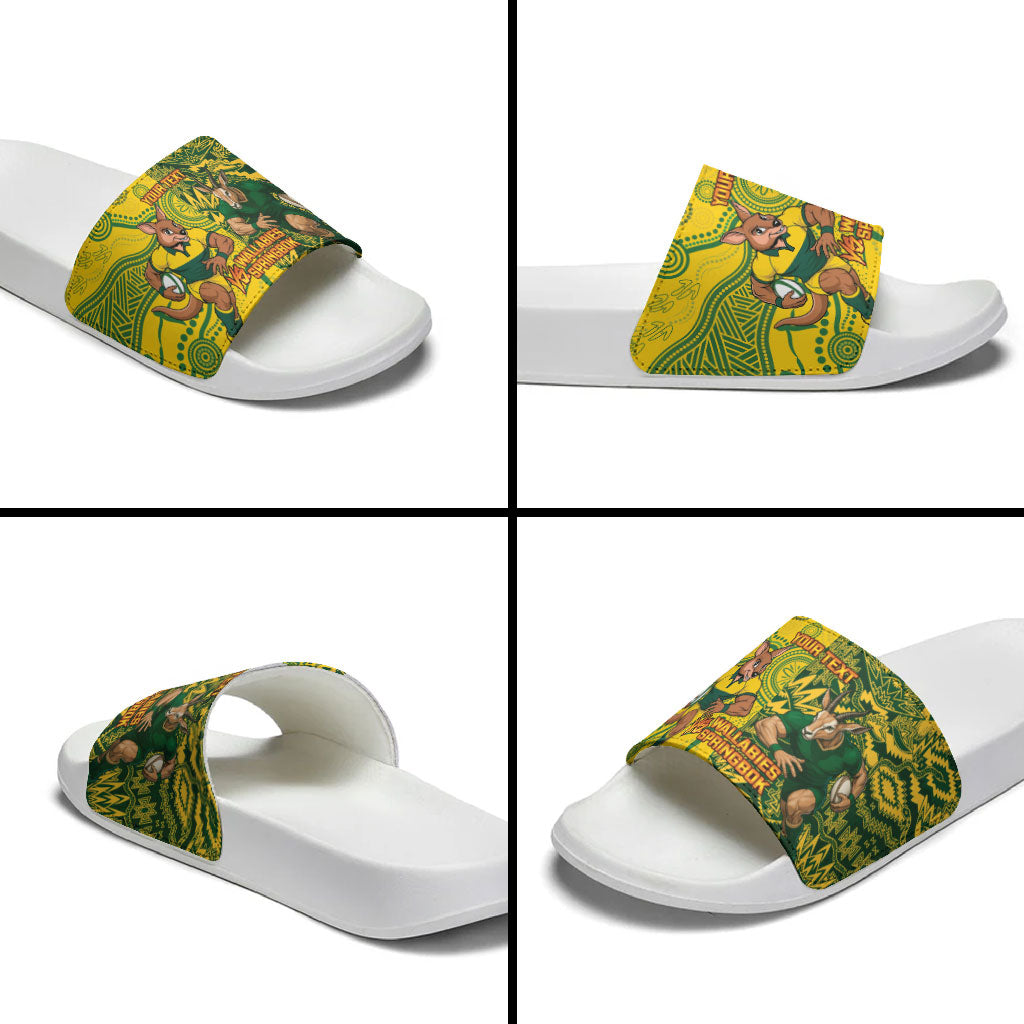 Custom Australia vs South Africa Slide Sandals Wallabies vs Springboks Two Nations One Battle