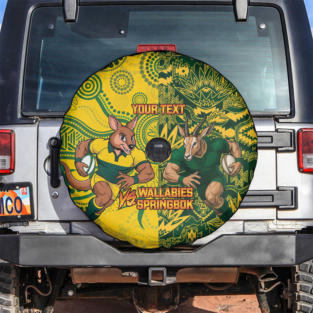 Custom Australia vs South Africa Spare Tire Cover Wallabies vs Springboks Two Nations One Battle