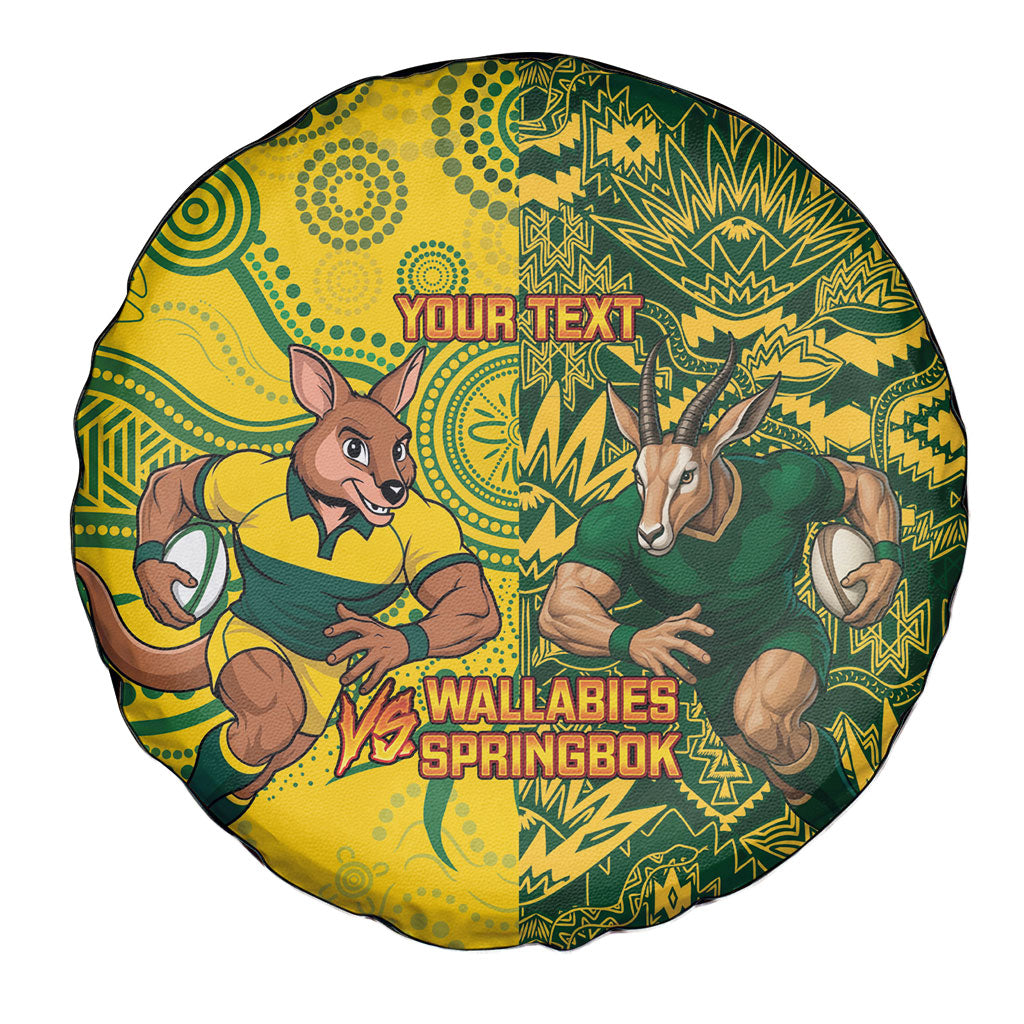 Custom Australia vs South Africa Spare Tire Cover Wallabies vs Springboks Two Nations One Battle
