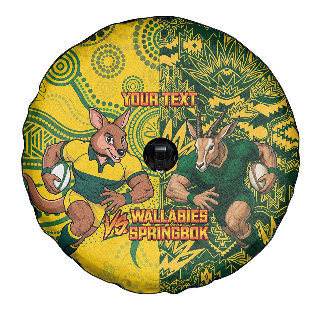 Custom Australia vs South Africa Spare Tire Cover Wallabies vs Springboks Two Nations One Battle