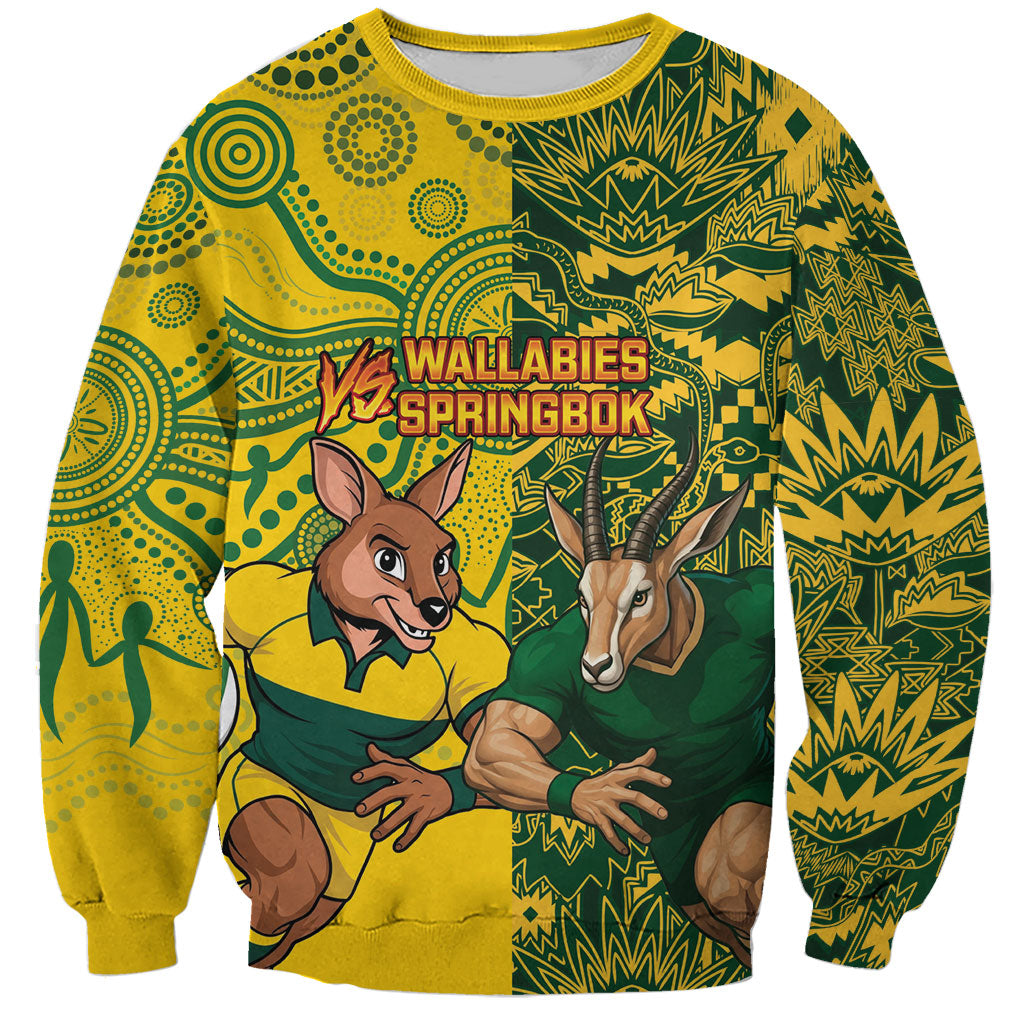 Custom Australia vs South Africa Sweatshirt Wallabies vs Springboks Two Nations One Battle
