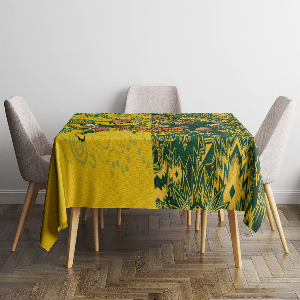Custom Australia vs South Africa Tablecloth Wallabies vs Springboks Two Nations One Battle