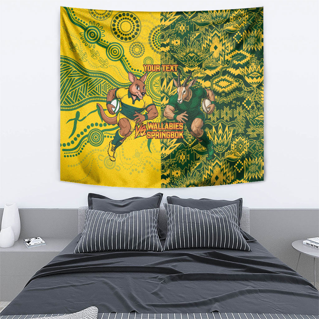 Custom Australia vs South Africa Tapestry Wallabies vs Springboks Two Nations One Battle