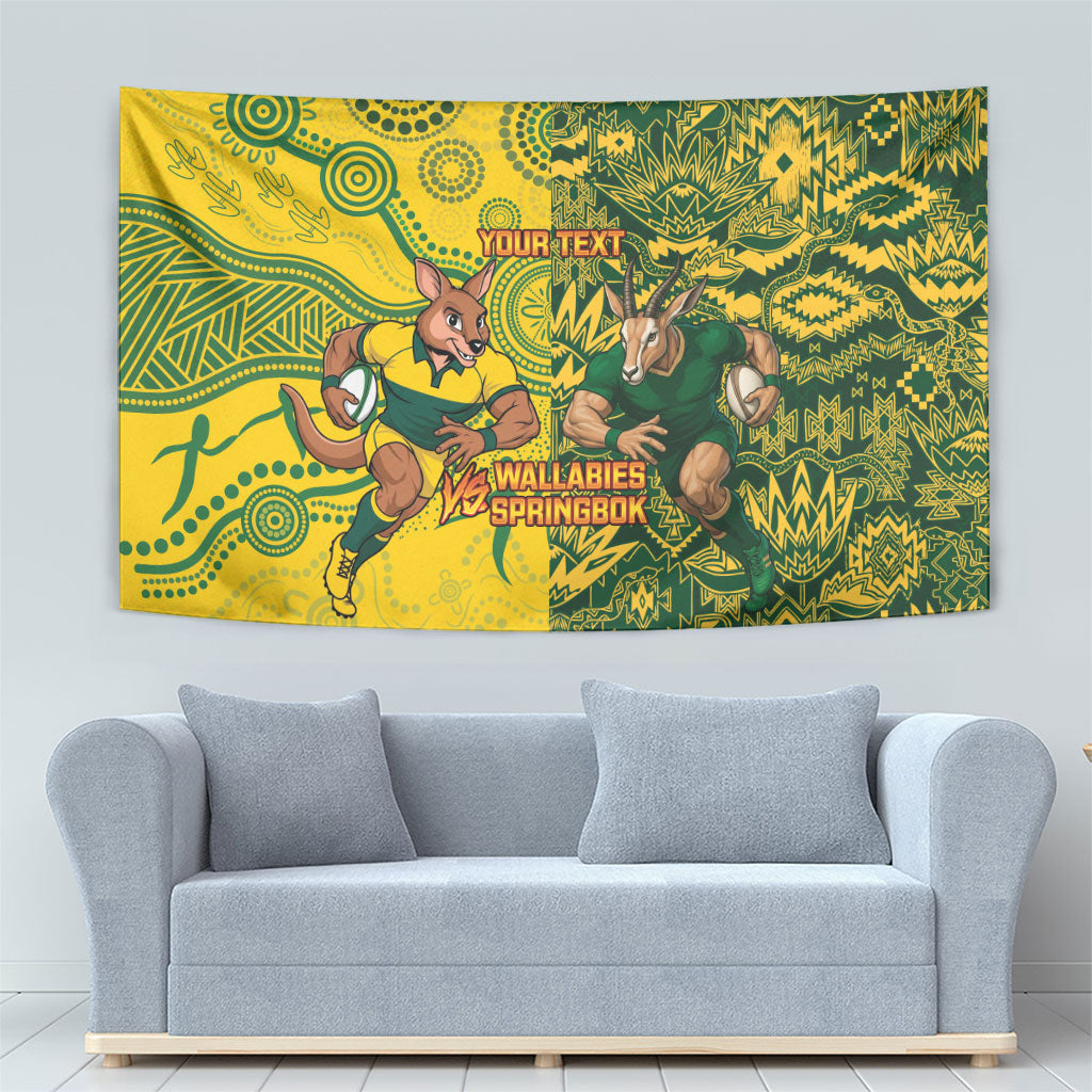Custom Australia vs South Africa Tapestry Wallabies vs Springboks Two Nations One Battle