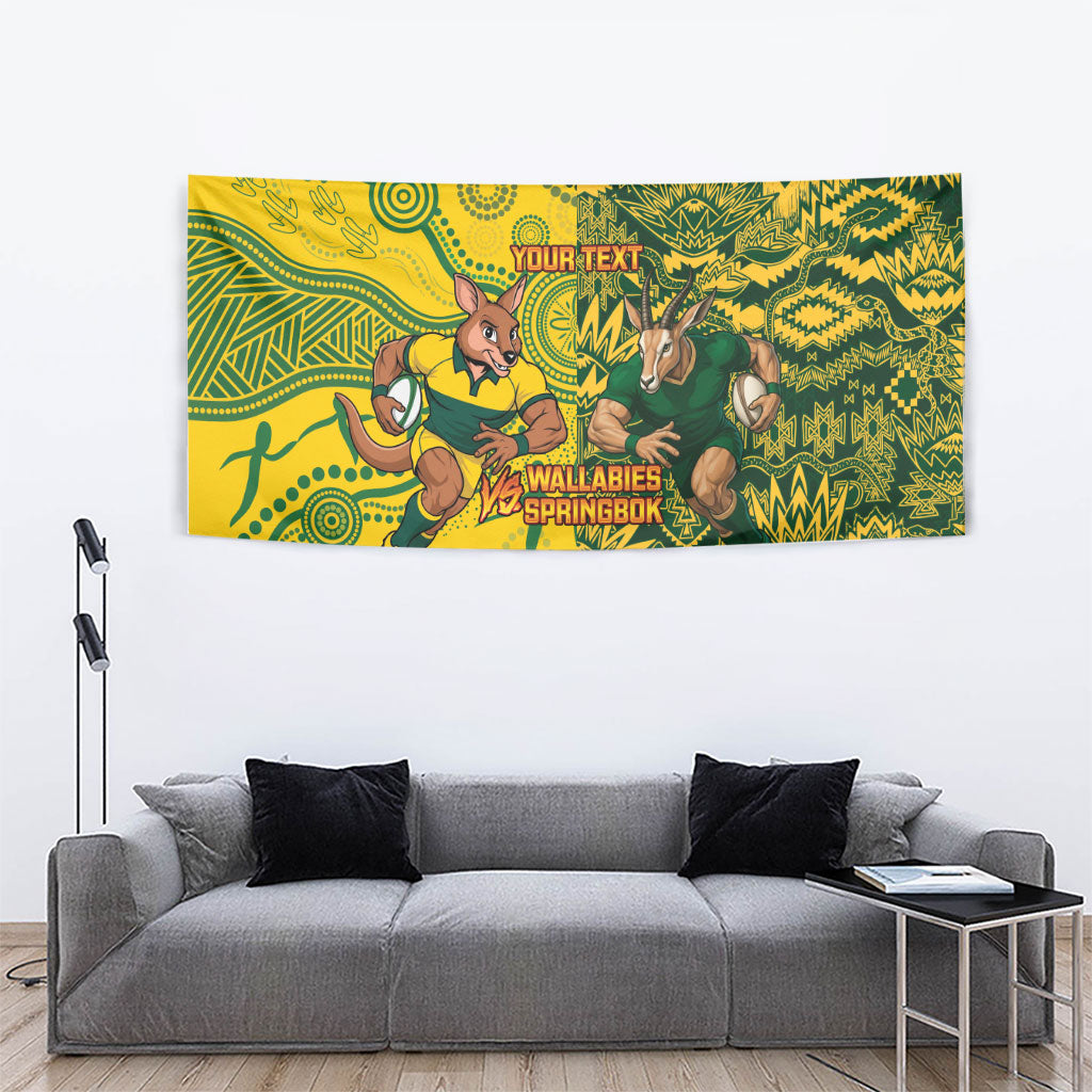 Custom Australia vs South Africa Tapestry Wallabies vs Springboks Two Nations One Battle
