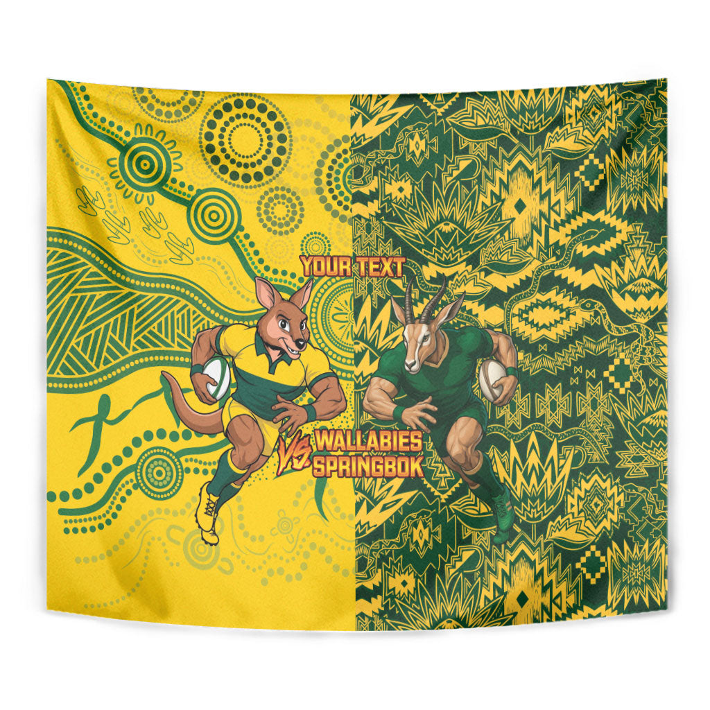 Custom Australia vs South Africa Tapestry Wallabies vs Springboks Two Nations One Battle
