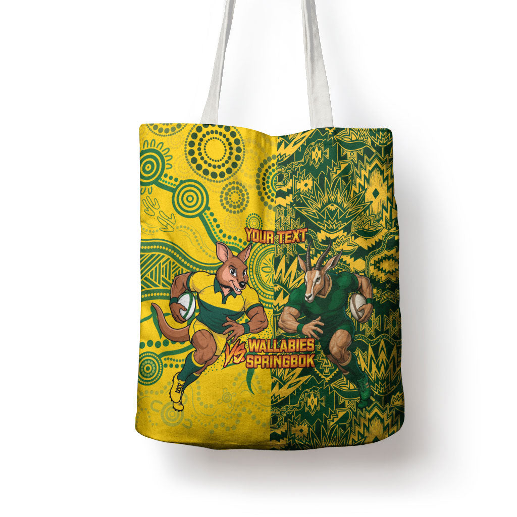 Custom Australia vs South Africa Tote Bag Wallabies vs Springboks Two Nations One Battle