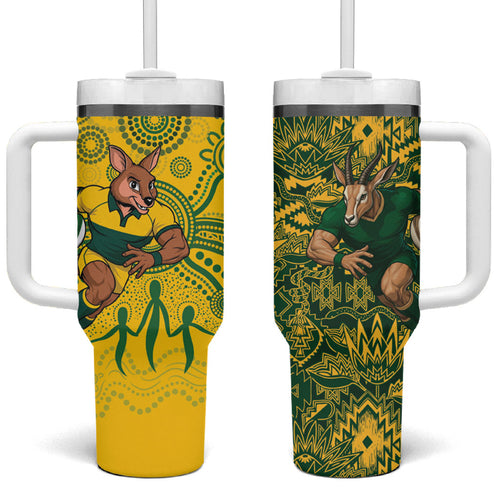 Australia vs South Africa Tumbler With Handle Wallabies vs Springboks Two Nations One Battle