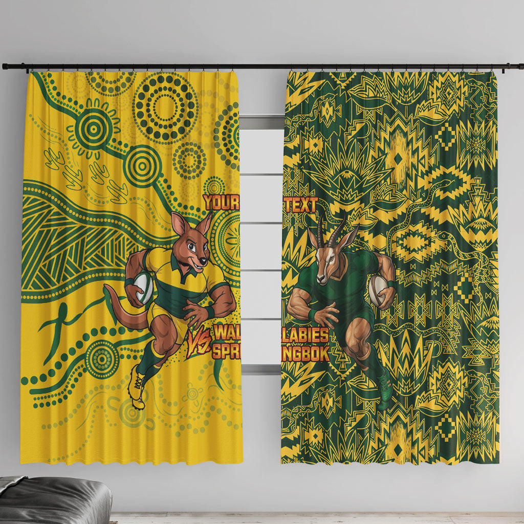 Custom Australia vs South Africa Window Curtain Wallabies vs Springboks Two Nations One Battle