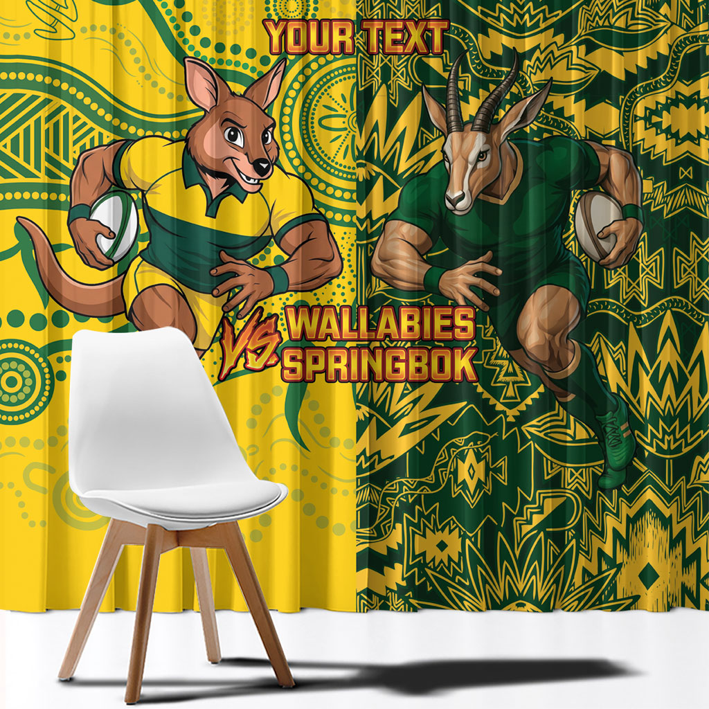 Custom Australia vs South Africa Window Curtain Wallabies vs Springboks Two Nations One Battle