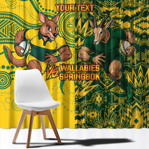 Custom Australia vs South Africa Window Curtain Wallabies vs Springboks Two Nations One Battle