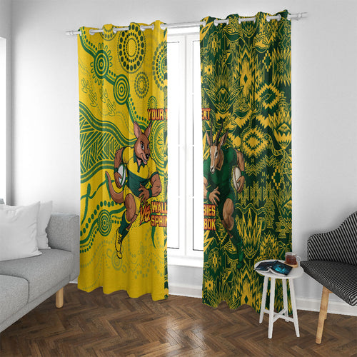 Custom Australia vs South Africa Window Curtain Wallabies vs Springboks Two Nations One Battle